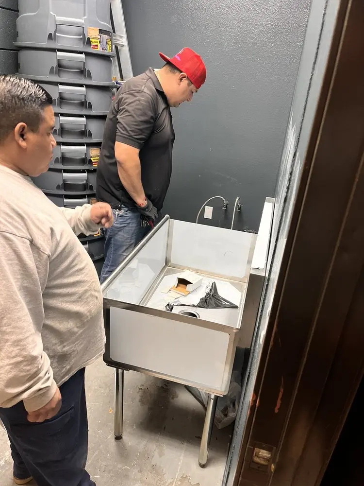 Commercial plumbing and sink installation in Olney
